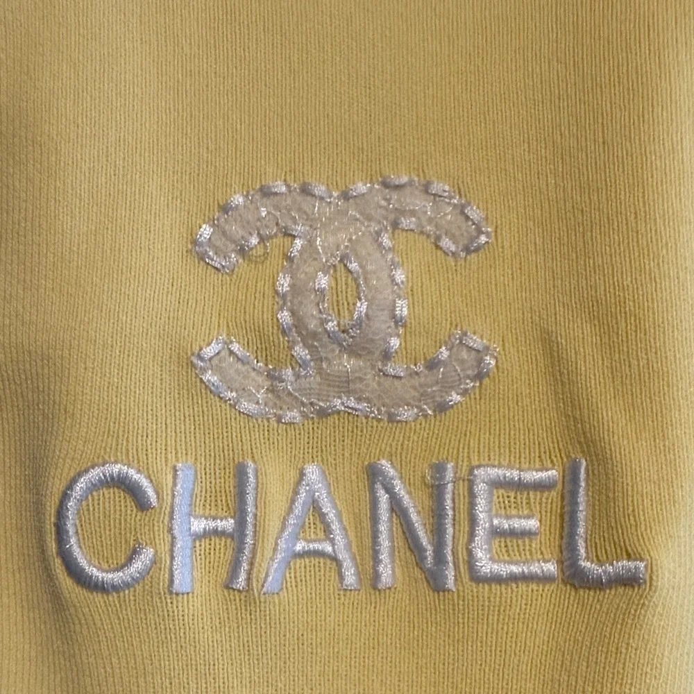 NWT CHANEL Yellow Tank Top with Crystal Accents - Picture 3 of 9